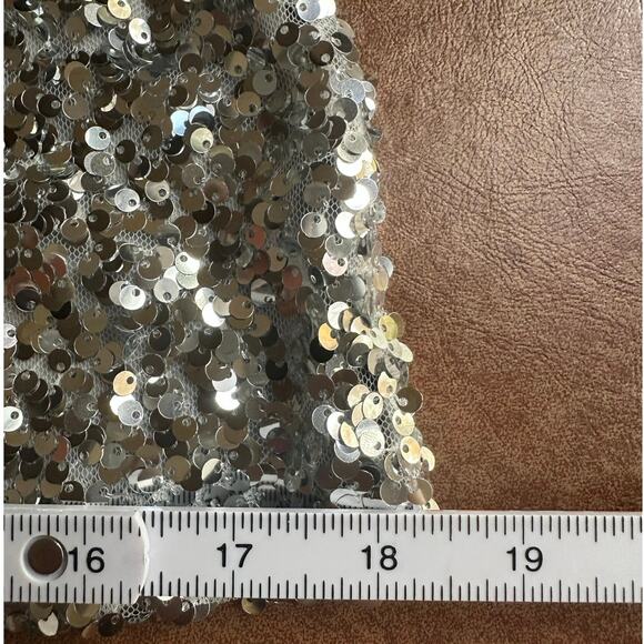 Talbots Silver Sequin XS NWT Gray Stretch Cotton Tank Top - Picture 7 of 8